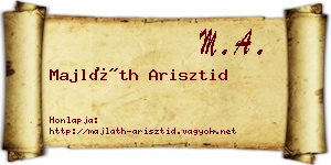 Majláth Arisztid névjegykártya